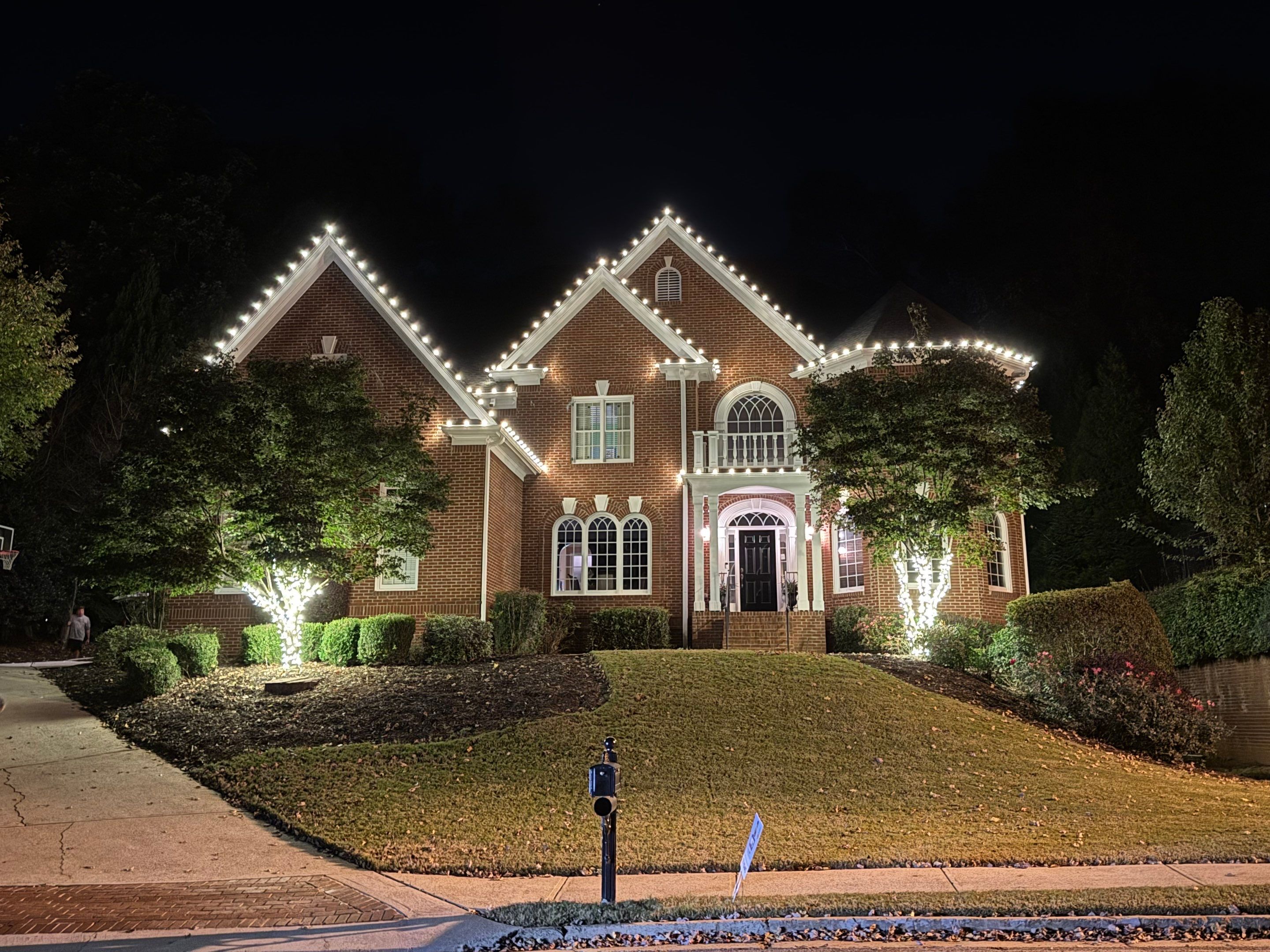 Completed Christmas light installation on a North Georgia home (display 3)