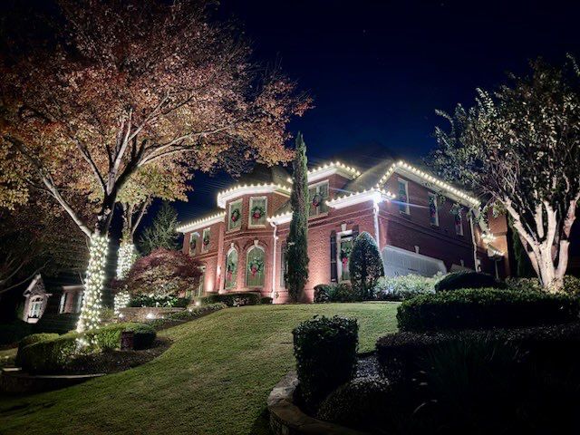 Completed Christmas light installation on a North Georgia home (display 11)