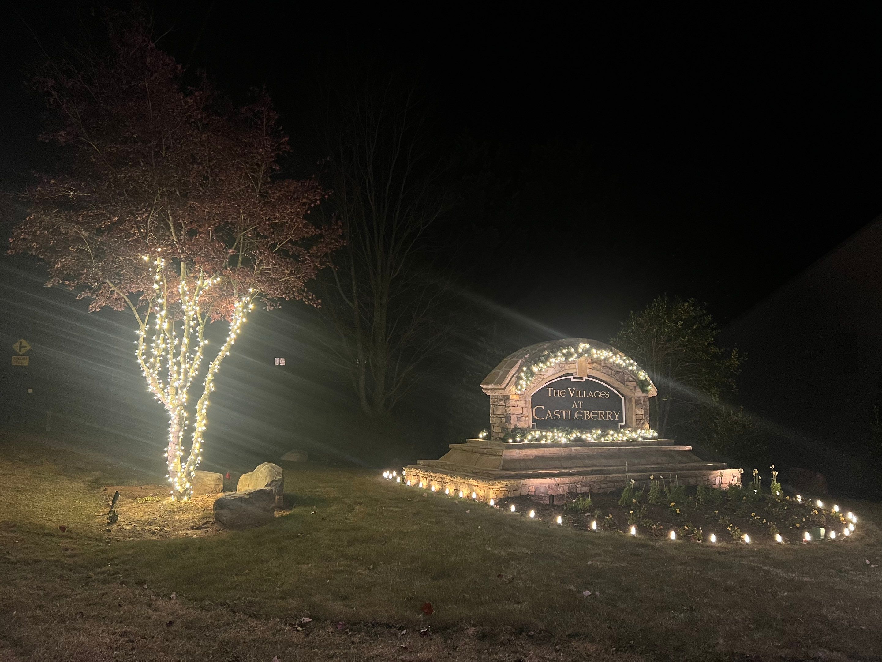 Completed Christmas light installation on a North Georgia home (display 10)