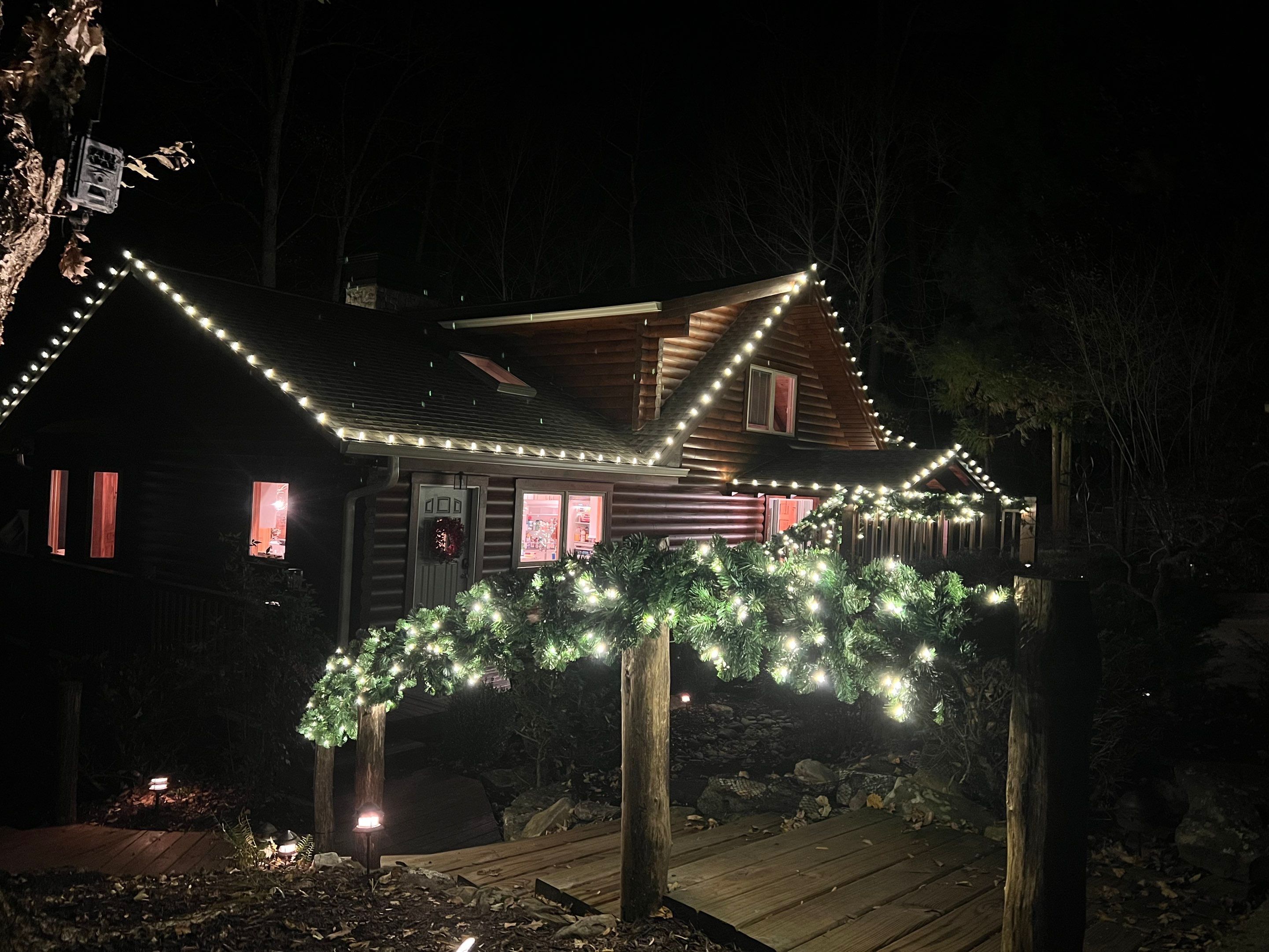 Completed Christmas light installation on a North Georgia home (display 4)