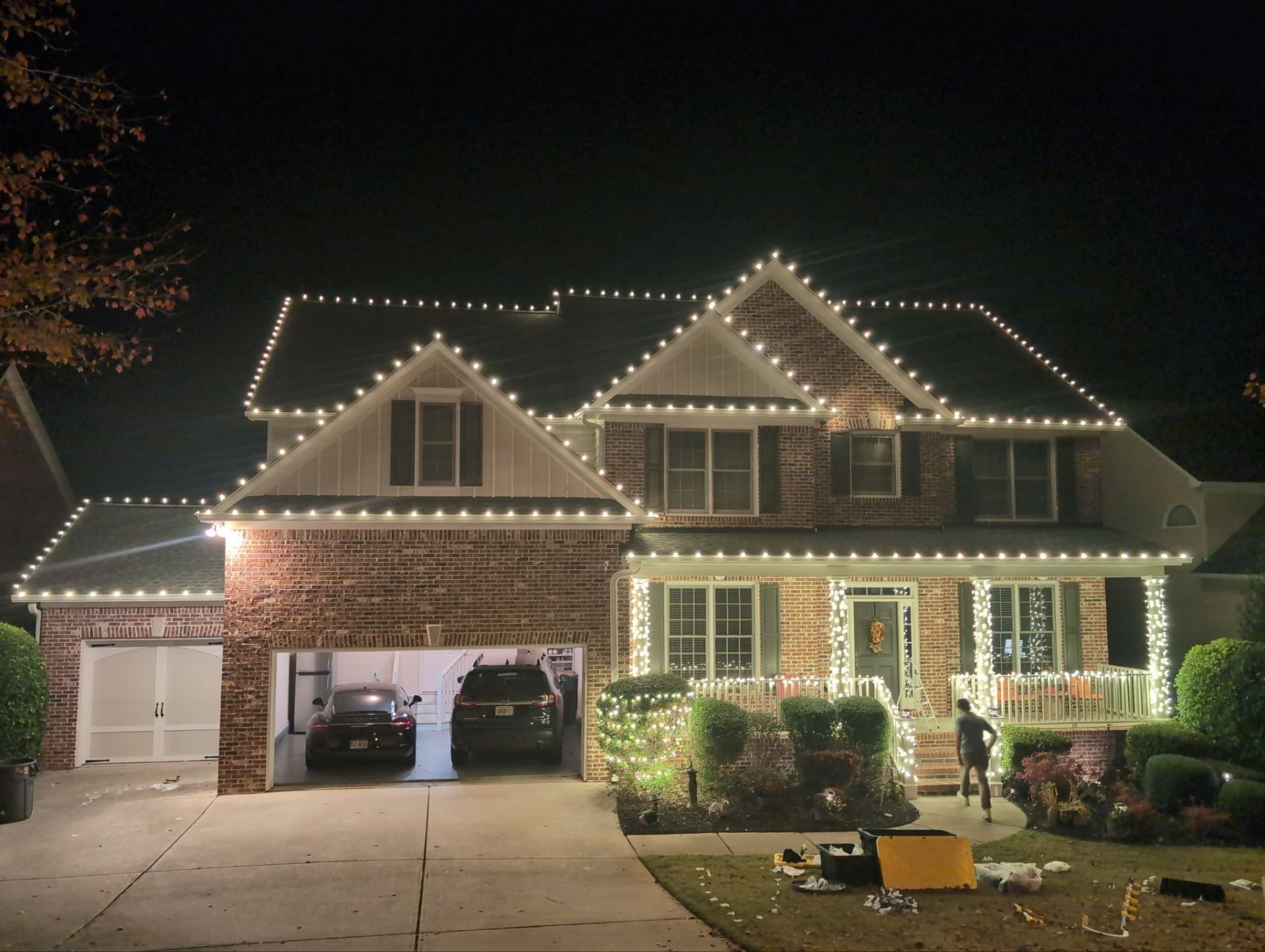 Completed Christmas light installation on a North Georgia home (display 7)